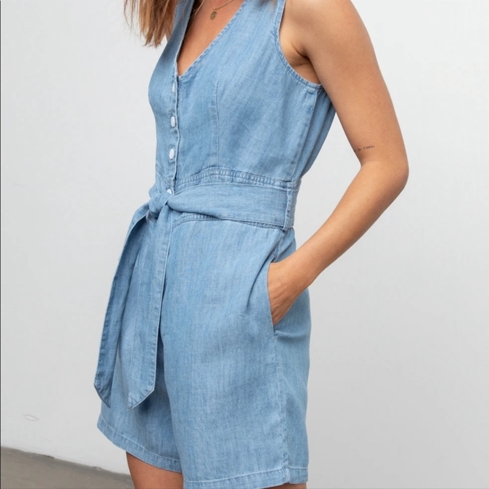 Rails Scarlett Button Front Sleeveless Romper Xs - image 1